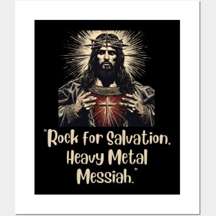 JESUS MEME - Rock for Salvation, Heavy Metal Messiah Posters and Art